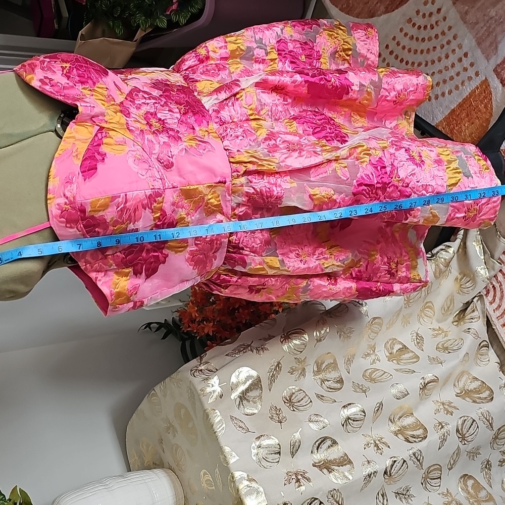 ShowPo Brailey Sweetheart Bustier Mini Dress in Pink Jacquard Sz 16 - Picture 9 of 14